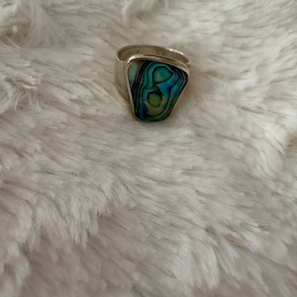 Artistic Silver and Blue Ring with Unique Stone